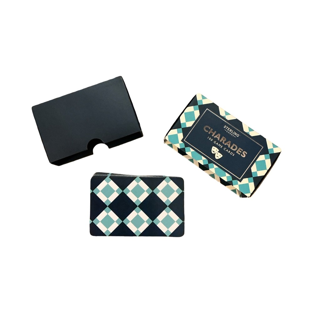 Sterling Goods Charades Game 100 Cards Bell & Curfew STE155 Navy Teal Harlequin
